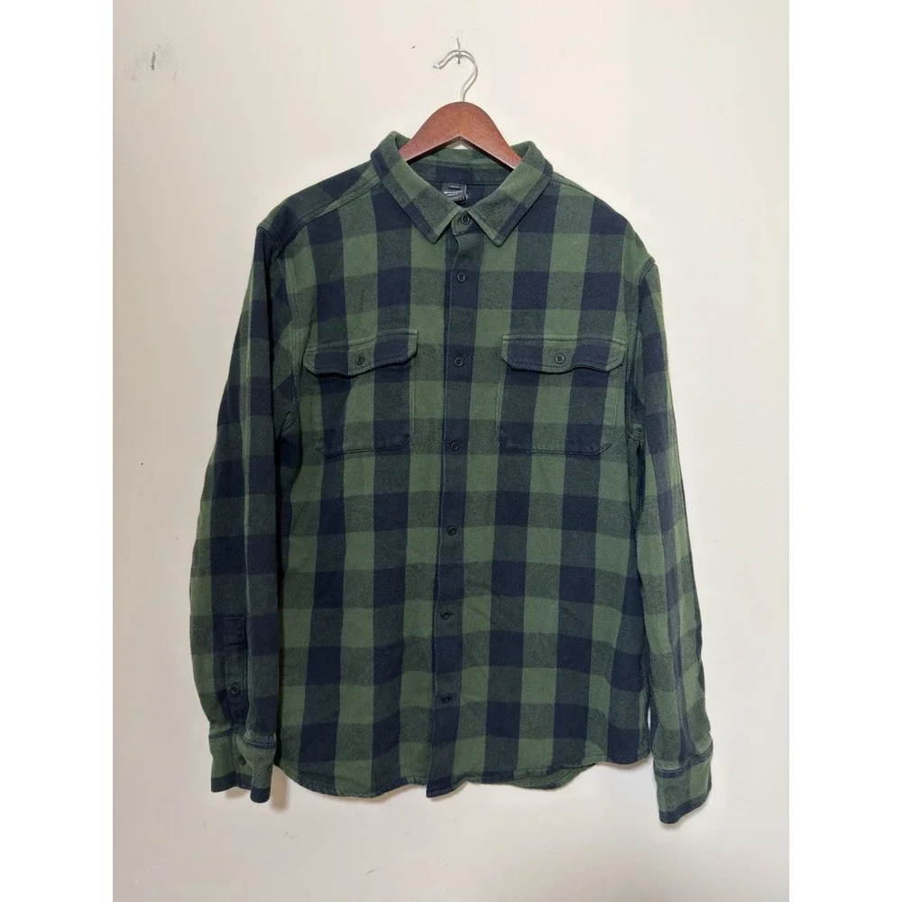 Oakley Terraformic Long Sleeve Button Green Black Plaid Flannel Embroidered XL